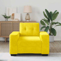 Polster-Sessel Relax mit Armlehne 59cm Samt | gelb 3