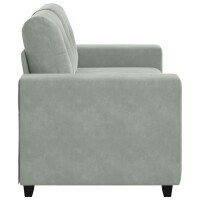Zweisitzer-Sofa mit Ziersteppung 120cm Samt | hellgrau 5
