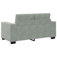 Zweisitzer-Sofa mit Ziersteppung 120cm Samt | hellgrau 6