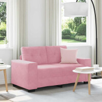 Zweisitzer-Sofa mit Ziersteppung 120cm Samt | rosa