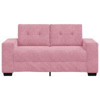 Zweisitzer-Sofa mit Ziersteppung 120cm Samt | rosa 4