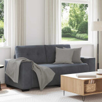 Zweisitzer-Sofa mit Ziersteppung 140cm Samt | dunkelgrau