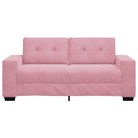 Zweisitzer-Sofa mit Ziersteppung 140cm Samt | rosa 4