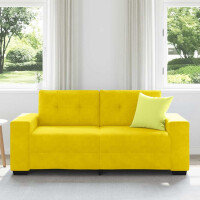 Zweisitzer-Sofa mit Ziersteppung 140cm Samt | gelb 3