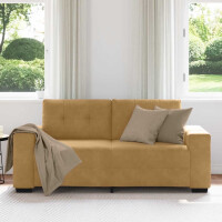 Zweisitzer-Sofa mit Ziersteppung 140cm Samt | braun 3