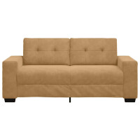 Zweisitzer-Sofa mit Ziersteppung 140cm Samt | braun 4