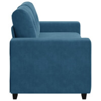 Zweisitzer-Sofa mit Ziersteppung 140cm Samt | blau 5
