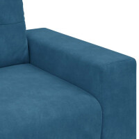 Zweisitzer-Sofa mit Ziersteppung 140cm Samt | blau 7