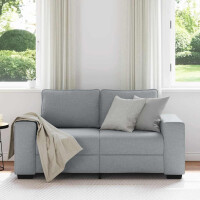 2-Sitzer-Sofa mit breiten Lehnen 120cm Stoff | hellgrau 3