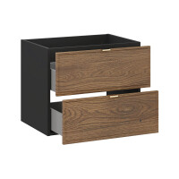 Bad-Set TALINA 120cm 2-teilig | Aufsatzbecken schwarz | oak-
