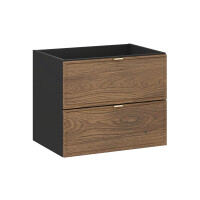 Bad-Set TALINA 120cm 3-teilig | Aufsatzbecken schwarz | oak-
