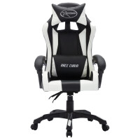 Gaming-Stuhl mit RGB LED-Leuchten Kunstleder | weiß-sc