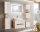 Badezimmer Waschplatz ARUBA 50cm | mit Einbau-Waschbecken | eiche-weiß