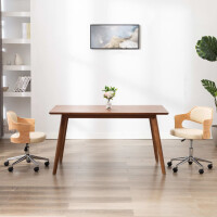 Design Besucherstuhl Bugholz hell & Kunstleder | creme 3