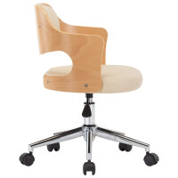 Design Besucherstuhl Bugholz hell & Kunstleder | creme 4