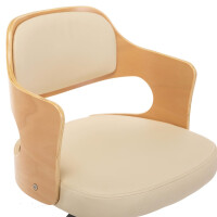 Design Besucherstuhl Bugholz hell & Kunstleder | creme 7