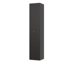 Badezimmer SET II CAPRI 80cm 4-tlg.  | Waschbecken, 2x Hoch- und Spiegelschrank | schwarz-goldeiche