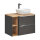 Badezimmer SET II CAPRI 80cm 4-tlg.  | Waschbecken, 2x Hoch- und Spiegelschrank | schwarz-goldeiche