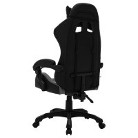 Gaming-Stuhl mit RGB LED-Leuchten Kunstleder | grau-schwarz 
