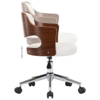Design Besucherstuhl Bugholz und Kunstleder | weiß 6