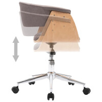 Design Besucherstuhl Bugholz und Stoff | taupe 5