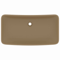 Aufsatz Design-Waschbecken Rechteckig 71x38cm matt | creme 3