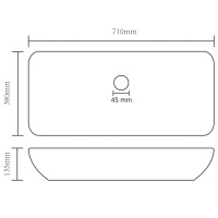 Aufsatz Design-Waschbecken Rechteckig 71x38cm matt | dunkelg