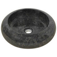 Aufsatz-Waschbecken 40x12cm rund Marmor | schwarz