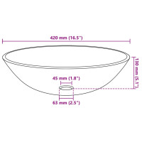 Aufsatz Waschbecken Hartglas 42x13cm | gold 4