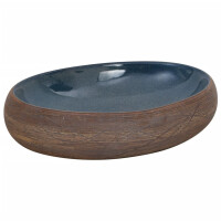 Aufsatz-Waschbecken Art-Line Oval 59x40cm | braun + blau 3
