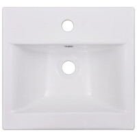 Einbauwaschbecken KANTE 42x39cm Keramik | weiß 4