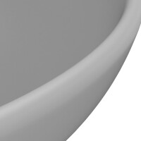 Aufsatz-Waschbecken matt & bunt rund 32,5x14cm | hellgra