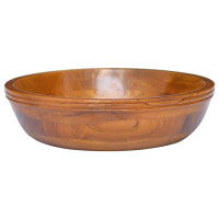 Aufsatz-Waschbecken Massivholz Teak B 40x10cm rund 3