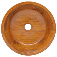 Aufsatz-Waschbecken Massivholz Teak B 40x10cm rund 4