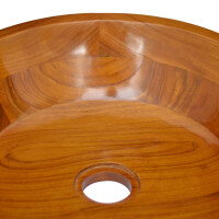 Aufsatz-Waschbecken Massivholz Teak B 40x10cm rund 5
