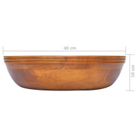 Aufsatz-Waschbecken Massivholz Teak B 40x10cm rund 6