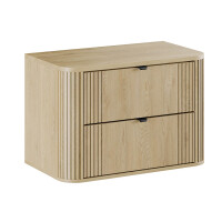 Waschplatz 80cm mit Aufsatzbecken schwarz | cream oak |...
