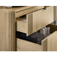Waschplatz 80cm mit Aufsatzbecken schwarz | cream oak | OLIV