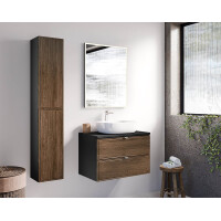 Badezimmer Hochschrank 140cm 1-trg | oak-schwarz | TALINA 5