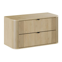 Badmöbel-Set 100cm | 2-tlg. Becken marble | cream oak |