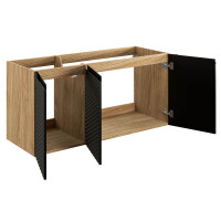 Badmöbel-Set 120cm | 3-tlg. Becken black | schwarz-oak 
