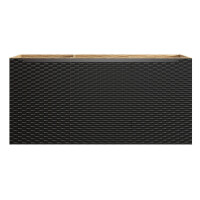 Badmöbel-Set 120cm | 3-tlg. Becken black | schwarz-oak 