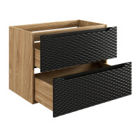 Waschplatz 80cm Schübe & Einbaubecken black | schwa