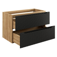 Waschplatz 90cm Schübe & Einbaubecken weiß | 