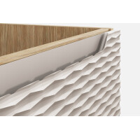 Badmöbel-Set 90cm | 3-tlg Aufsatzbecken | beige-oak | O