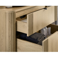 Badmöbel-Set 100cm | 2-tlg. Becken schwarz | cream oak 