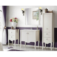 Wandspiegel 80cm mit Rahmen | weiß | ISABELLE 3