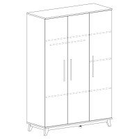 Kleiderschrank LINUS 3-türig | integrierte Türd&au