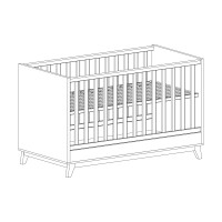 Babyzimmer-Set LINUS 2-teilig | Bett & Wickelkommode | w