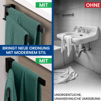 Handtuchhalter Bath-O-Line schwenkbar 420mm 2-armig | schwar